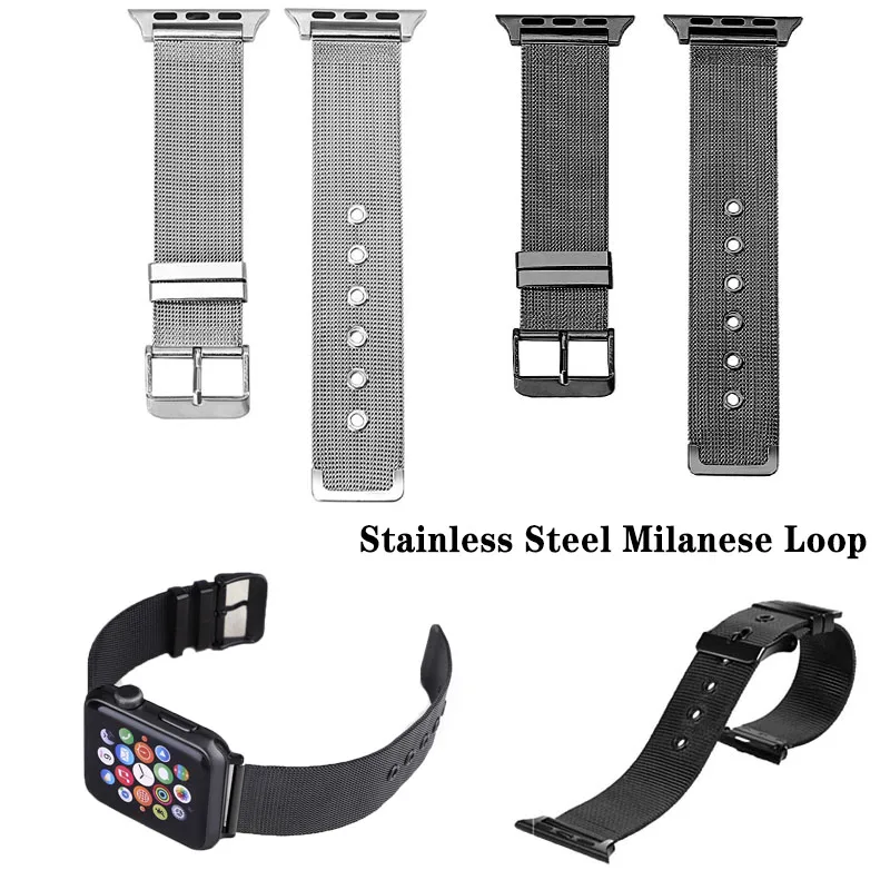 Миланская петля браслет из нержавеющей стали ремешок для apple watch 4 44 мм группа