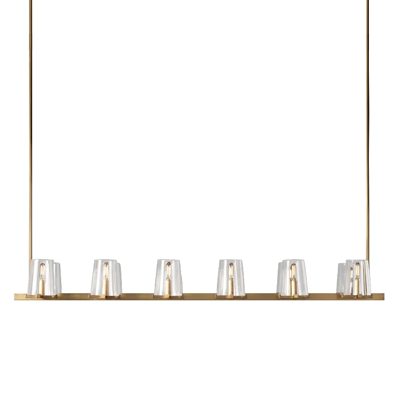 

Postmodern light luxury villa restaurant all-brass chandelier Nordic minimalist design personality creative bar chandelier