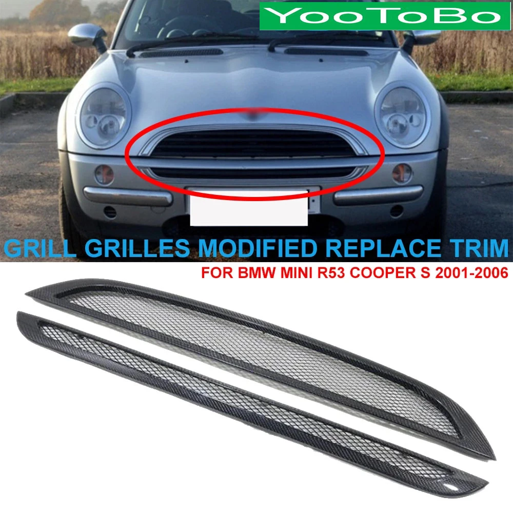 

Решетки для центрального гриля из углеродного волокна, модифицированные полная отделка для BMW Mini Cooper S R53 2001-06