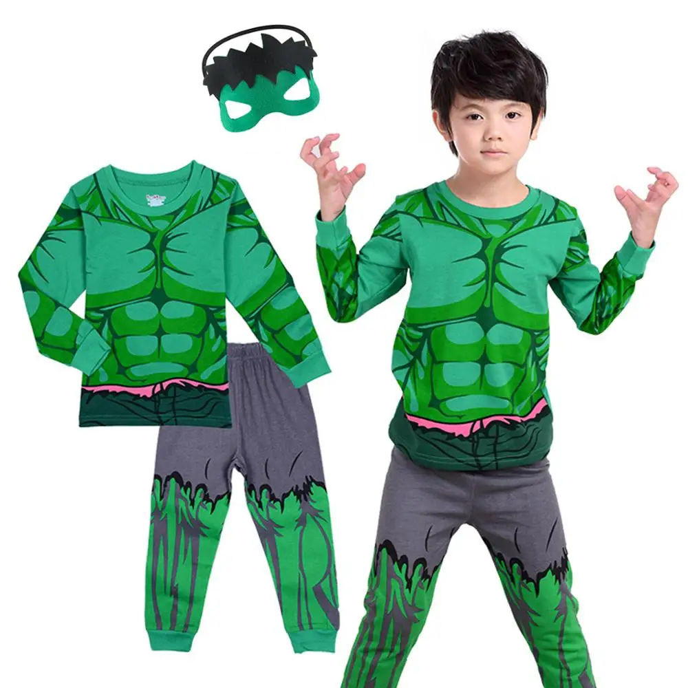 Пижама для мальчиков 7-12 лет в стиле аниме капитан америка - Цвет: Hulk