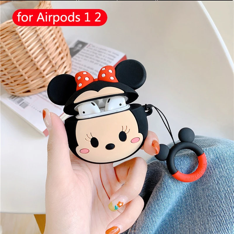 Силиконовый чехол для Apple Airpods милые аксессуары мультяшных наушников 2