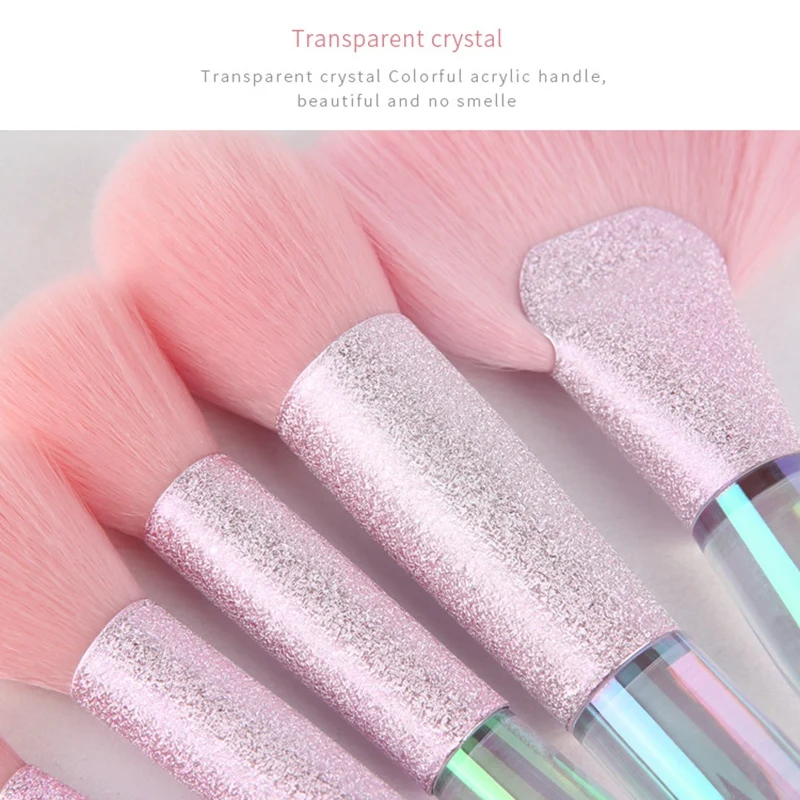 

Makeup Brush Set 10 PCS Crystal Style Makeup Brushes Kabuki Foundation Blush Concealer Eyeshadow Eyeliner Makeup Tools