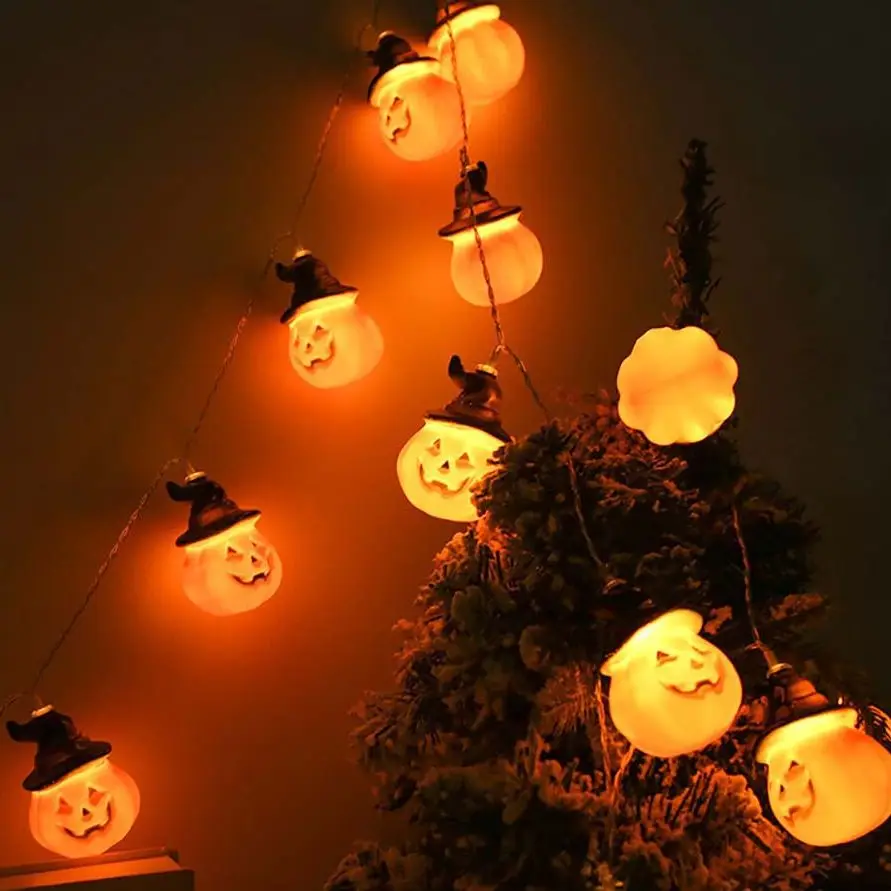 Хэллоуин тыква глазный шар лампа летучая мышь паук светодиодная гирлянда