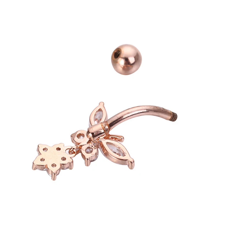 1 шт бабочка модное кольцо из нержавеющей стали пирсинг-серьги для пупка Кольца