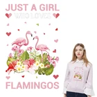 Нашивки с фламинго для девочек, термонаклеиваемые толстовки, топы, самодельные, моющиеся, для термопечати