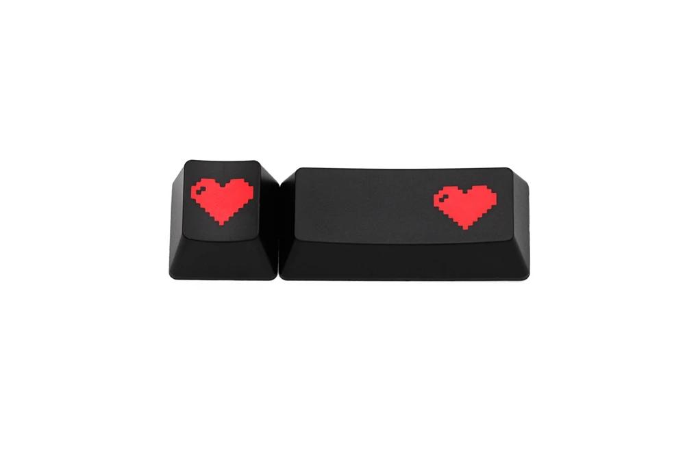 Domikey abs doubleshot keycap pixel heart black red oem dsa sa Вишневый профиль для покера 87 104 gh60 xd64 xd68 xd84 xd75