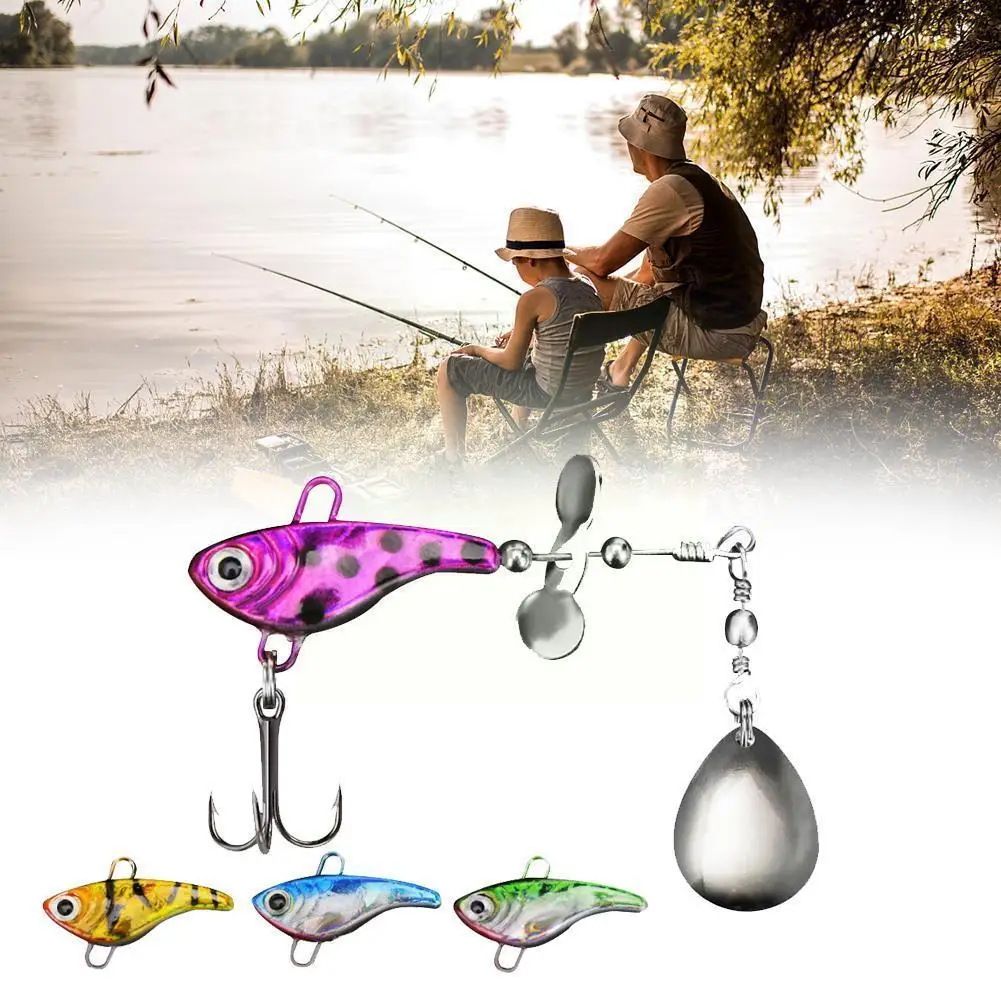 

8.8cm Composite Rotating Sequin Fish Lure Propeller Hooks Color 4 Hard Bait Metal Jig R1s7
