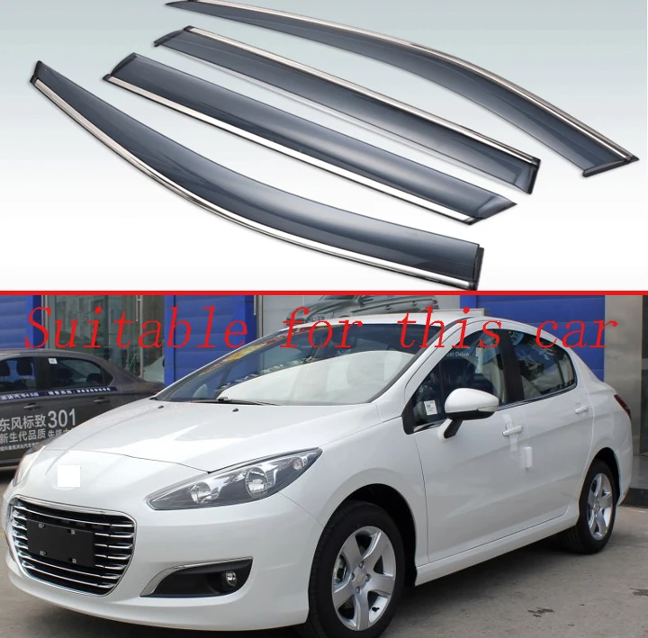 

4 шт., пластиковый Наружный козырек для Peugeot 308 2011 2012 2013 2014 2015