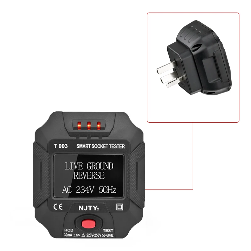 Интеллектуальная цифровая розетка Тесты er Напряжение разъем детектор