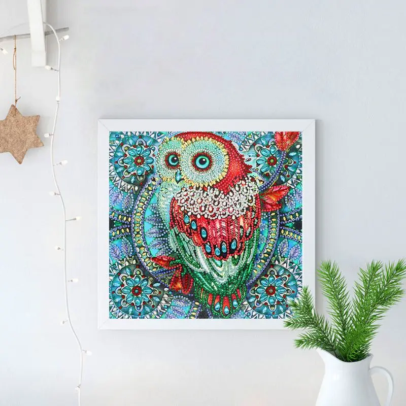 Красная сова 5D специальная форма алмазная живопись вышивка рукоделие горный