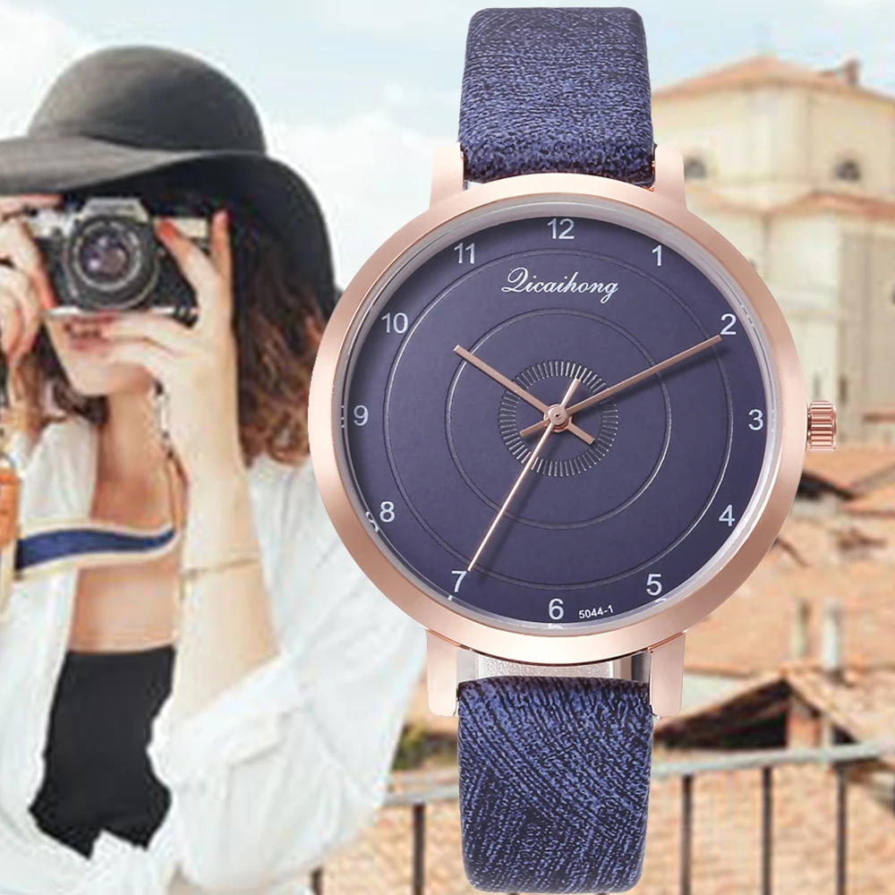 

Часы наручные женские, кварцевые с изысканным кожаным ремешком, 2021