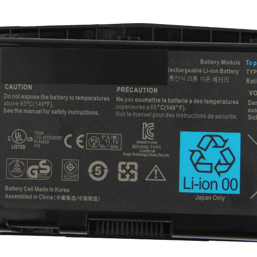 Оригинальная сменная батарея для Dell Alienware M17x R4 R3 типа BTYVOY1 настоящая