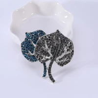 beadsland alloy inlaid rhinestone brooch leaf design fashionable high end clothing accessories pin woman gift mm 797