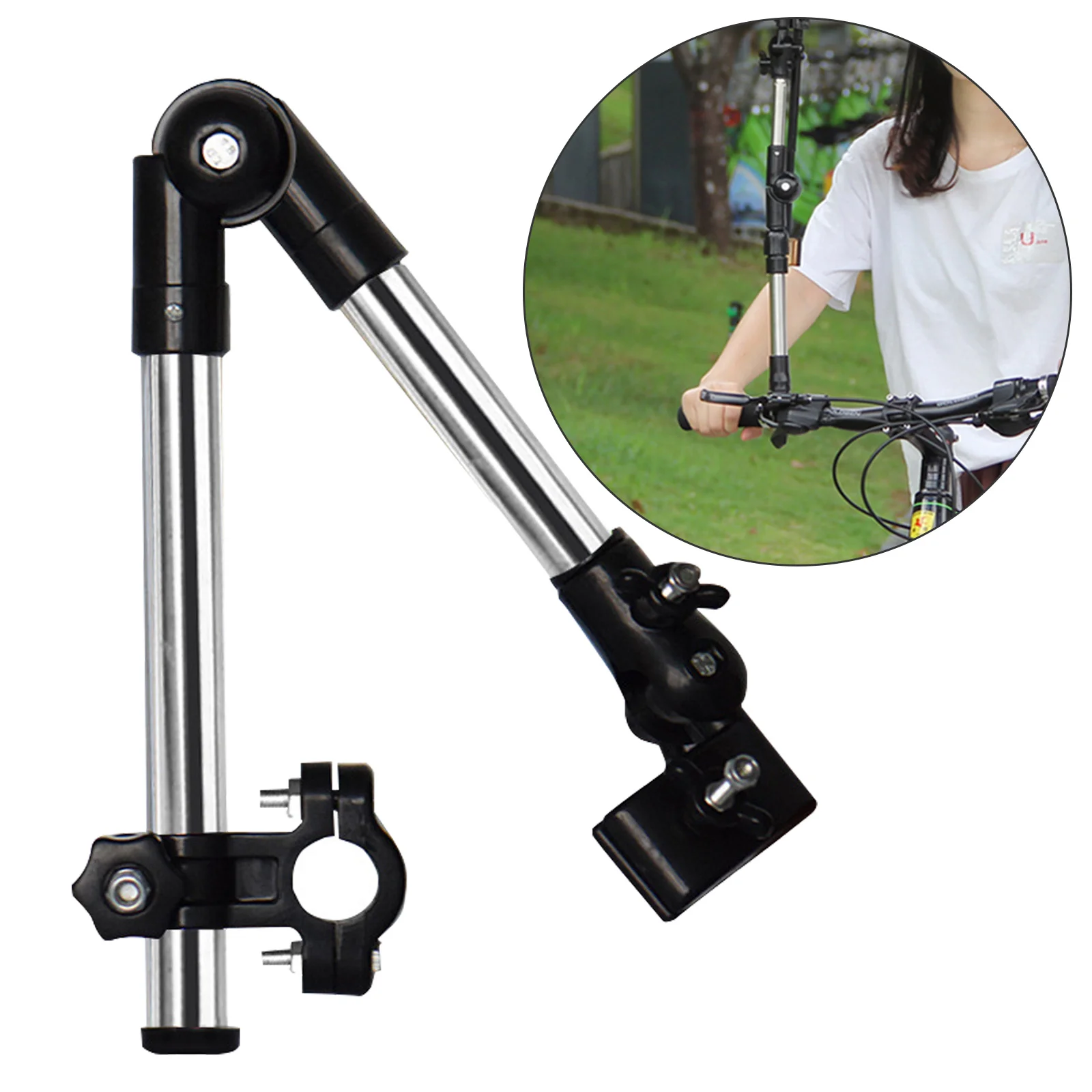 

Подставка-зонт Регулируемая из нержавеющей стали для детской коляски и велосипеда