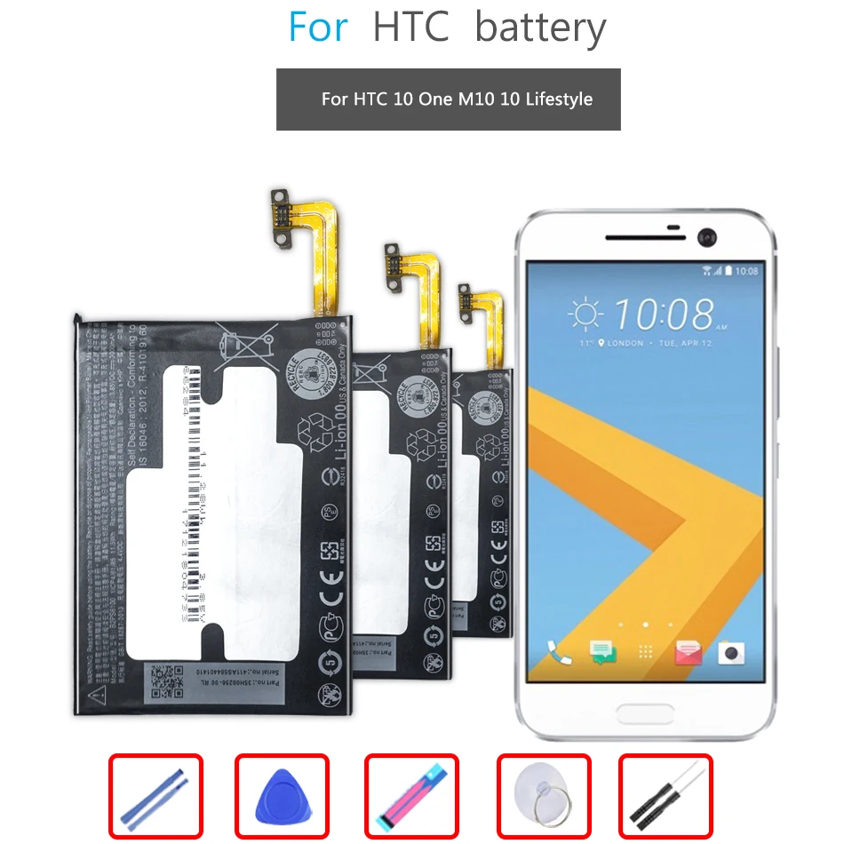 

Аккумулятор для телефона HTC 3000 мАч B2PS6100, подходит для HTC One M10 10/10 Lifestyle M10H, аккумулятор и инструменты