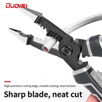 oudisi multifunctional electrician pliers long nose pliers wire stripper cable cutter terminal crimping hand tools