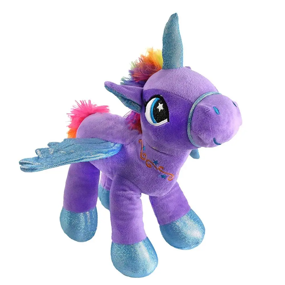 Светодиодный светящийся ночник в виде единорога мягкая лошадь плюшевая игрушка