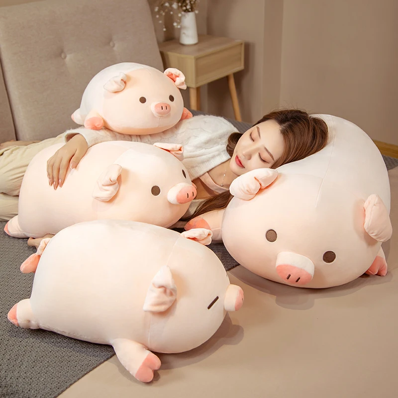 

1pc 40-80cm Squishy Pig Stuffed Doll Lying Plush Piggy Toy Animal Soft Plushie Pillow for Kids Baby Comforting Birthday Gift