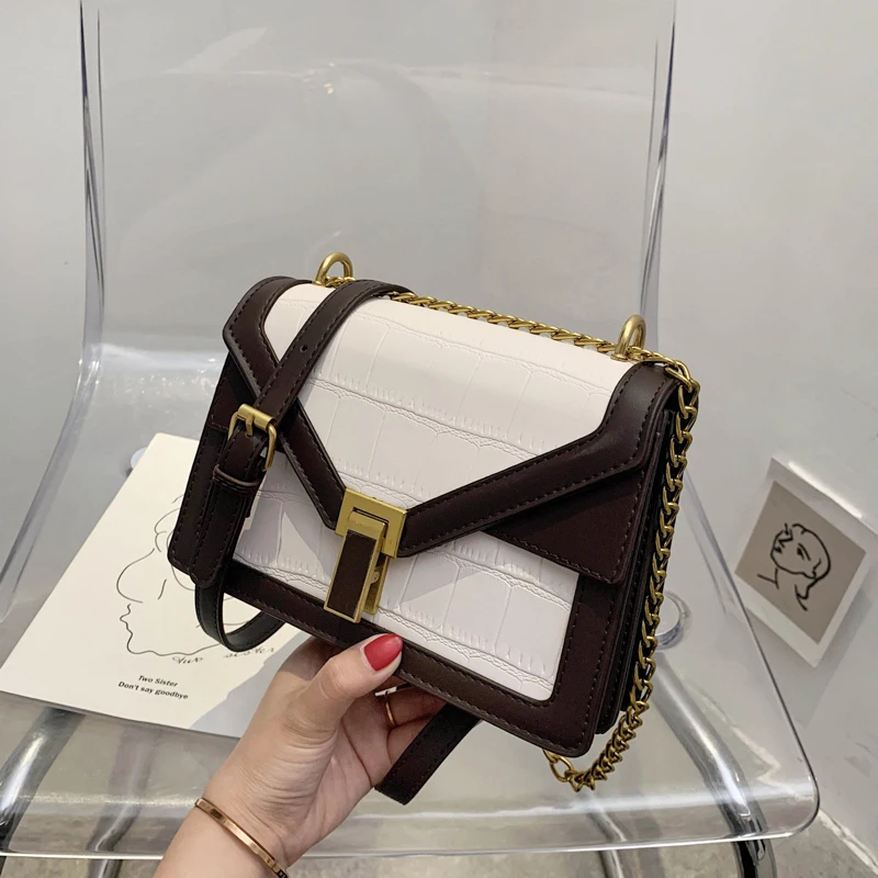 Маленькая квадратная сумка женская модные однотонные сумки-мессенджеры через