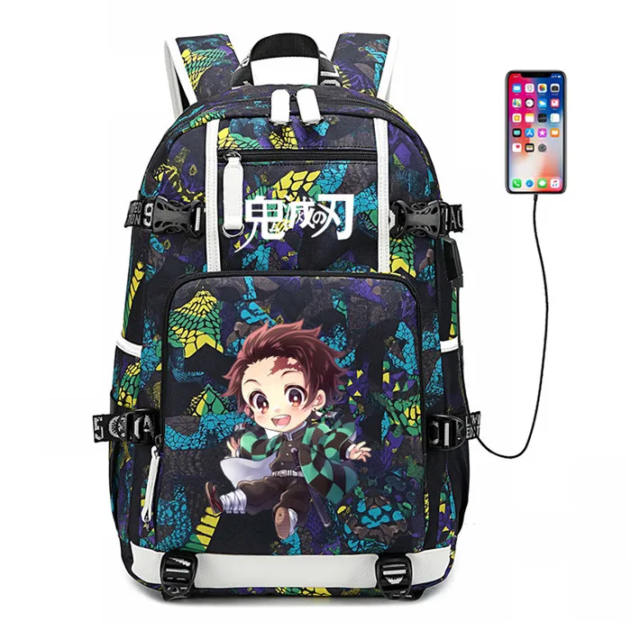 Demon Slayer: Kimetsu no Yaiba женский рюкзак аниме Bookbag нейлоновые школьные сумки большой дорожный рюкзак унисекс рюкзак для ноутбука - Цвет: 8