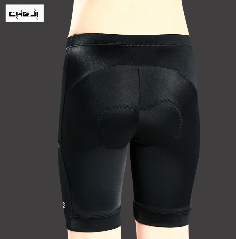 Детские длинные брюки CHEJI черные быстросохнущие велосипедные из лайкры с