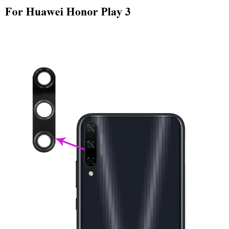 

2PCS Original New For Huawei Honor Play 3 Back Rear Camera Glass Lens Cover test good Play3 Replacement Parts