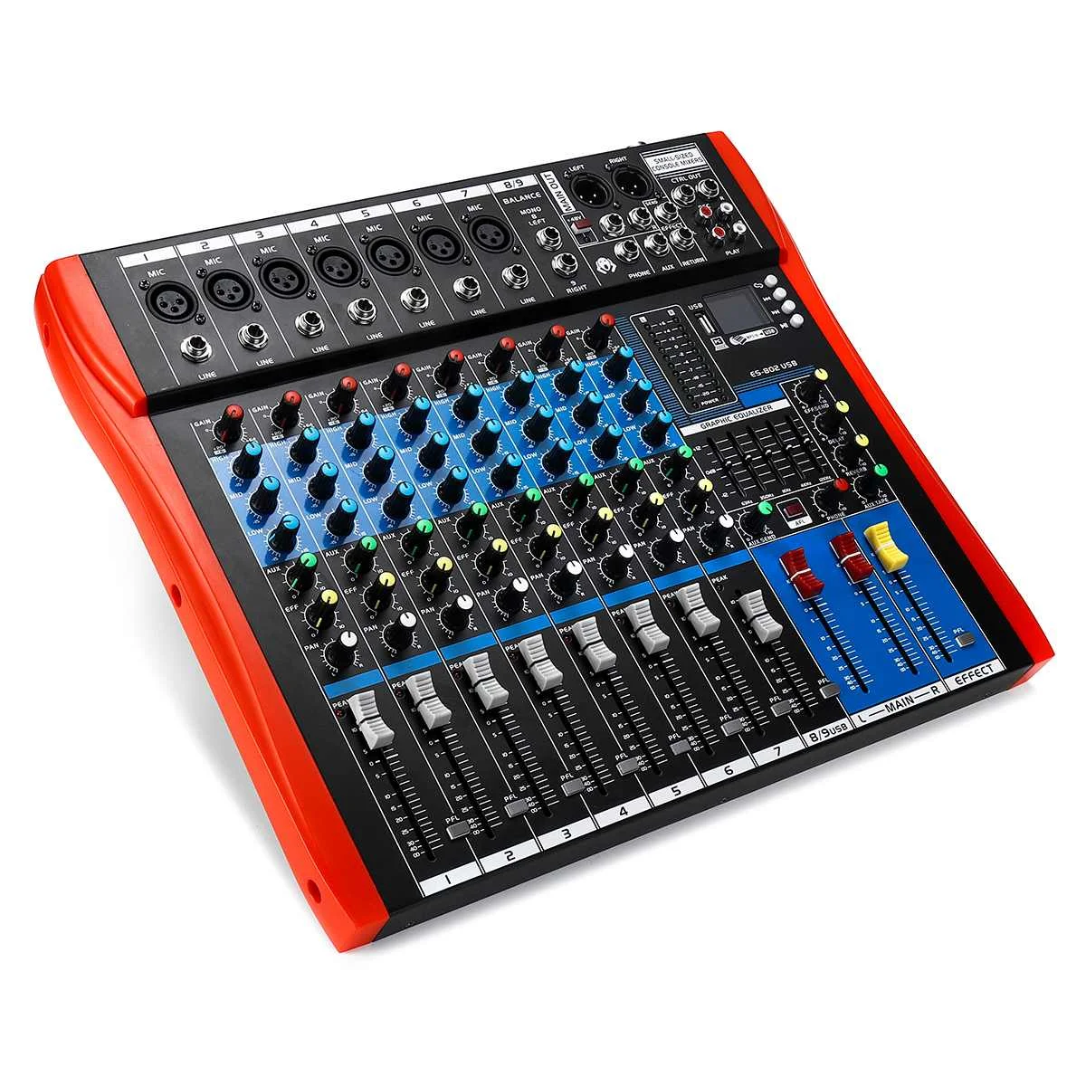8CH 48 в аудио микшер с USB Профессиональный 12 канальный bluetooth Студия DJ микшерный пульт караоке усилитель цифровой KTV микшер - Цвет: 8CH