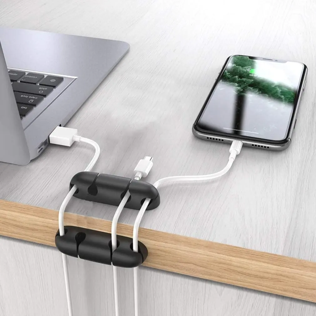 

4pcs Hole Desktop Wire Bracket Strong Bonding Rope Holder Cable Clamp For USB Cable For Power Cord Date Cable Organizer
