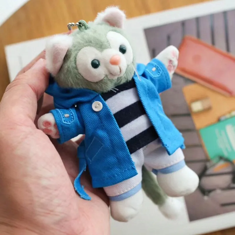 Duffy медведь друг и шеллимей желатони кошка Стелла Лу с пальто ткань костюм плюшевая игрушка брелок кольцо 8 см