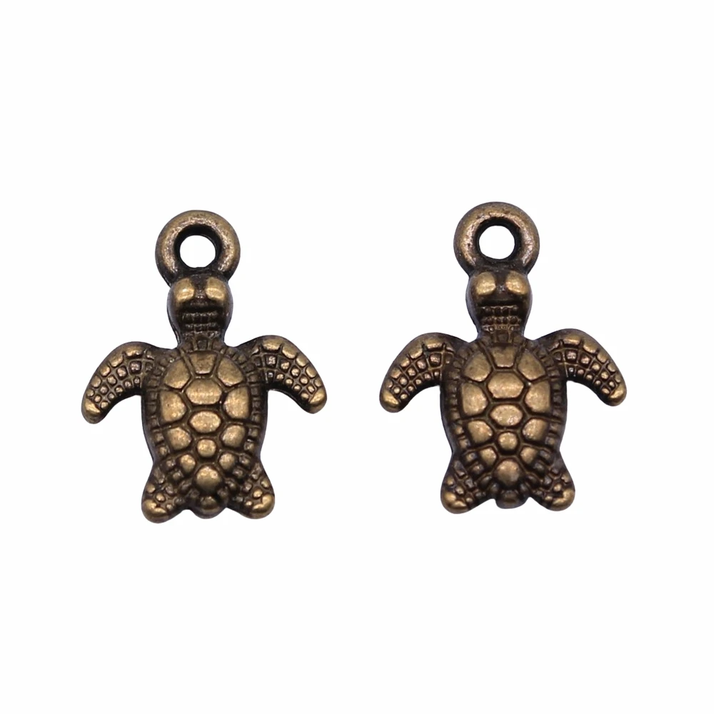 WYSIWYG 20 шт. 10x13 мм Шармы морская черепаха DIY ювелирные изделия 2 цвета шармы