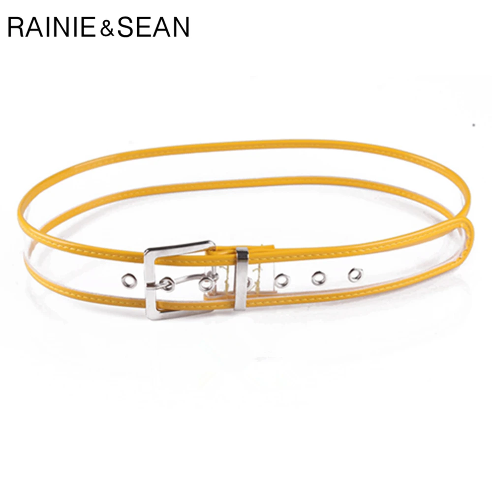 Женский прозрачный ремень RAINIE SEAN с пряжкой язычком модный из ПВХ и пластика в