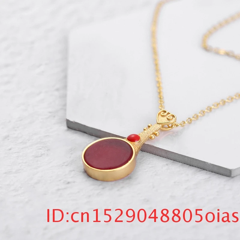 Натуральный нефрит Pipa амулет Подвеска 925 серебряные ювелирные изделия халцедон