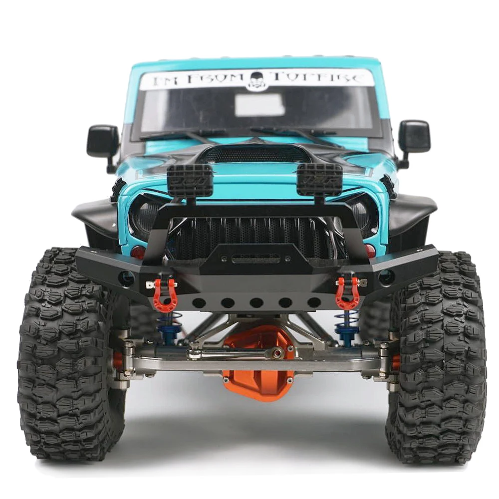 AXSPEED металлический передний бампер со светодиодным светильник для SCX10 1/10 RC Гусеничный