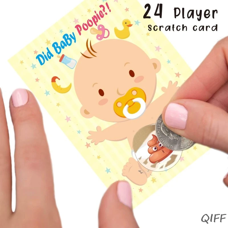 Baby Shower Scratch Off Game Raffle Card Gender Neutral Boy Girl Funny Activity | Мать и ребенок