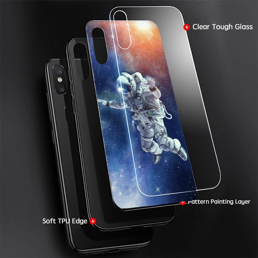 Auroras для OPPO Realme 5 Pro Чехол астронавт в космосе окрашенный чехол из закаленного