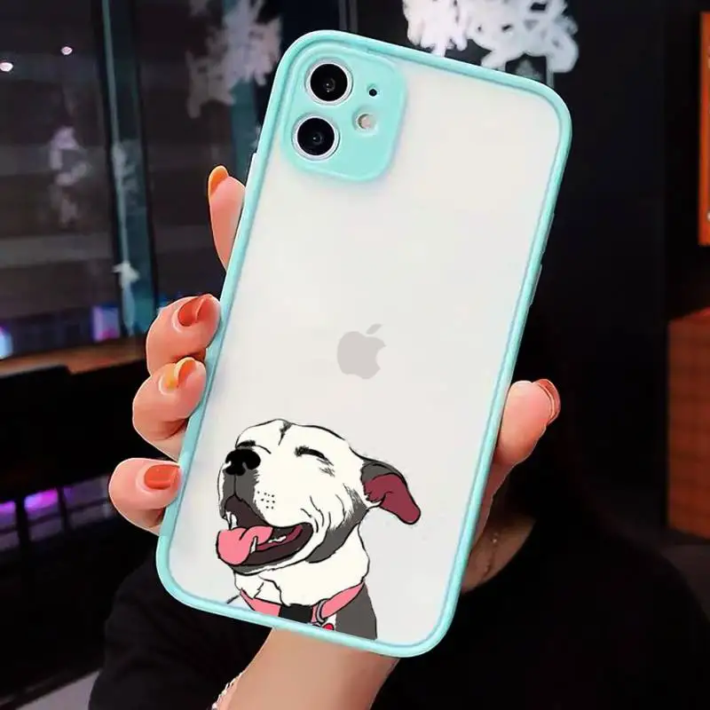 

Pitbull Bulldog Phone Cases matte transparent For iphone 7 8 11 12 plus mini x xs xr pro max cover
