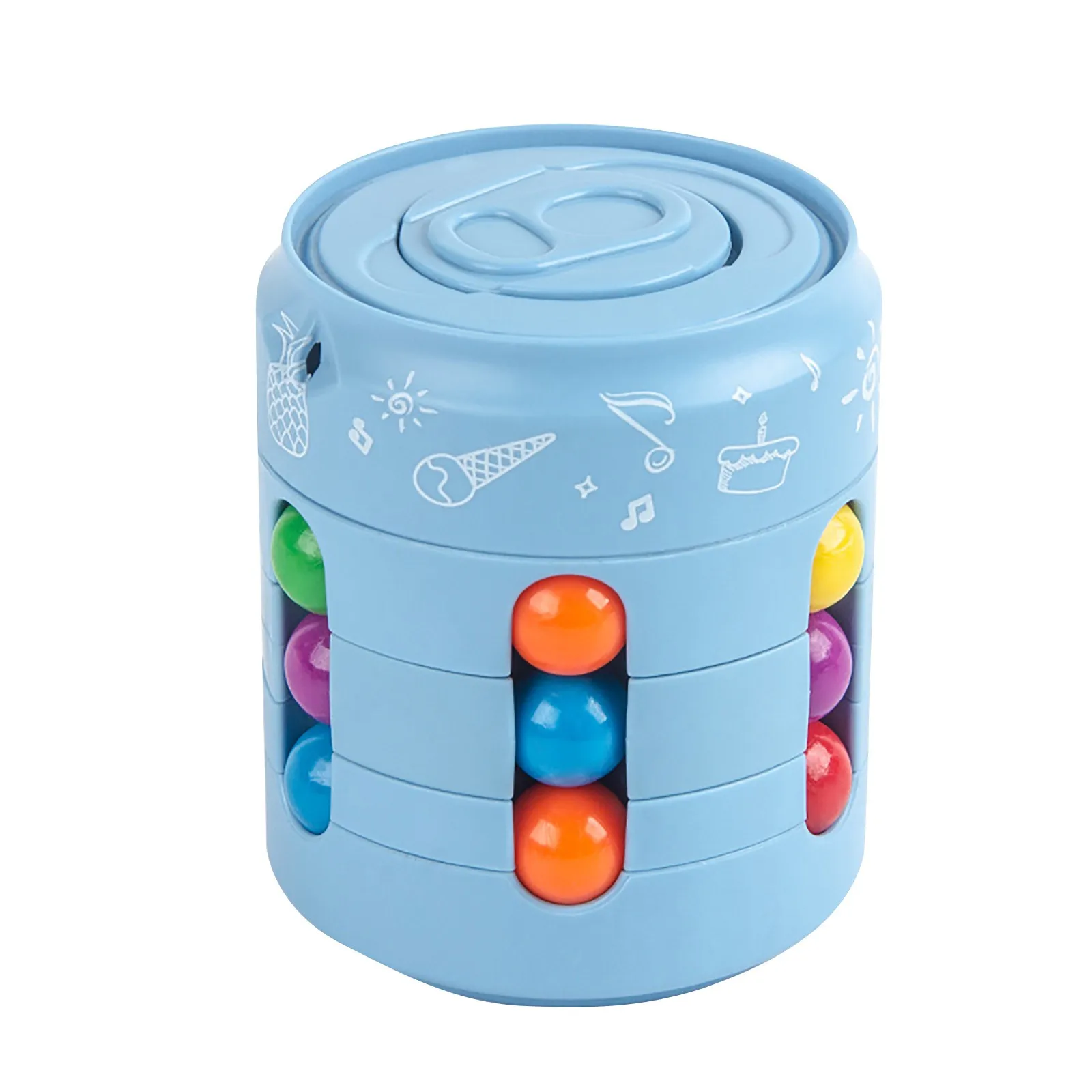 

Can Cube Top Magic Colorful Beans Finger Spinning Relieves Stress Decompression Tool For Children And Adults