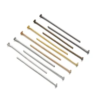 100 200pcsbag 20 25 30 40 mm flat head pins goldcopperrhodium headpins for jewelry findings making diy supplies