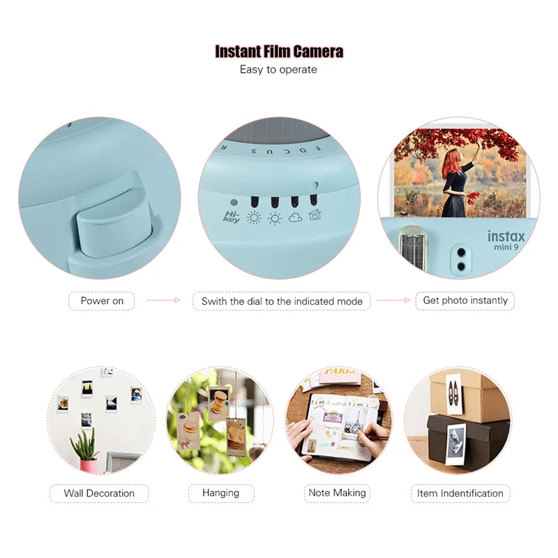 Мгновенная фотокамера Fujifilm Instax polaroi Mini 9 романтический подарок цифровая