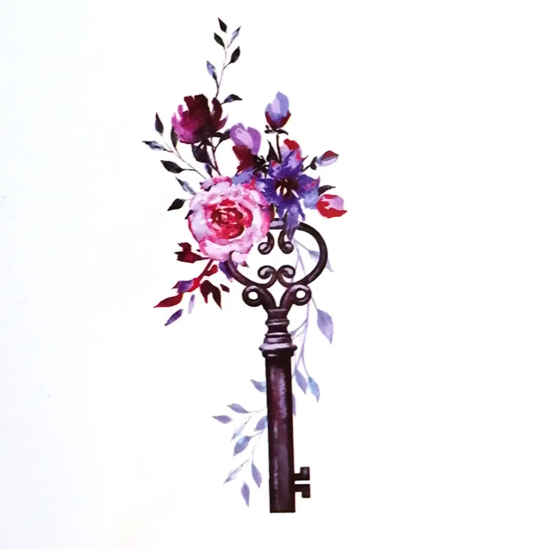 Наклейки с цветами временная татуировка поддельные татуировки для лица ног тела