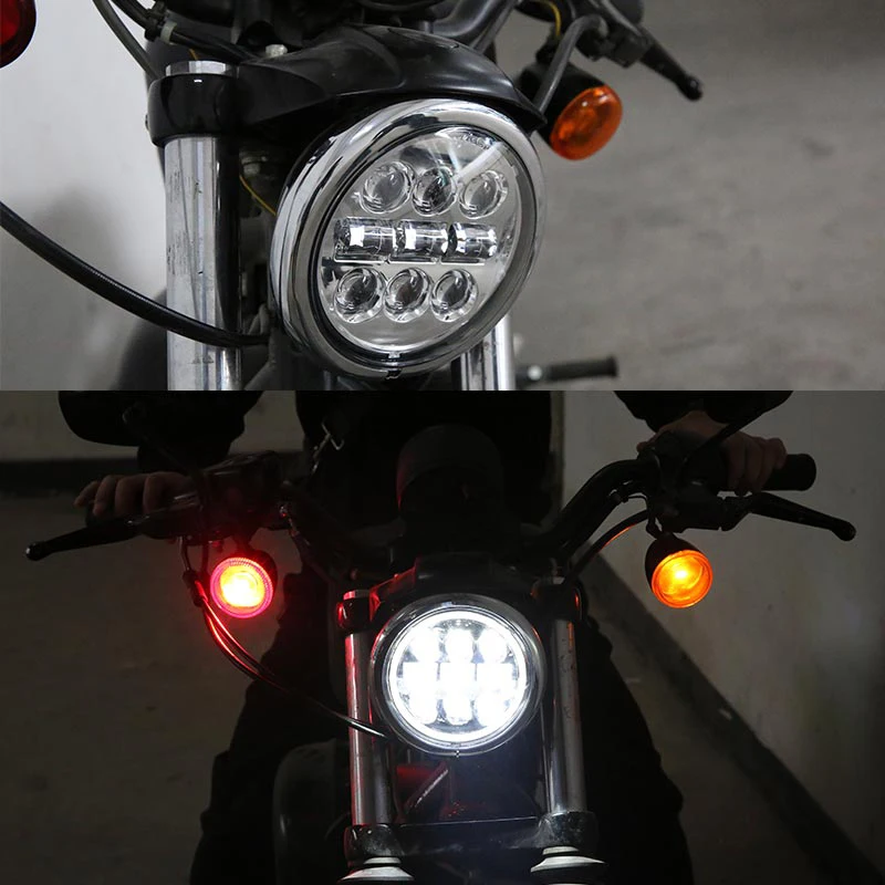 

5 3/4" DRL High Low Beam Projector Led Headlight 5.75 Inch for Iron 883 Sportster Dyna Triple Wide Glide Low Rider Motorcycle