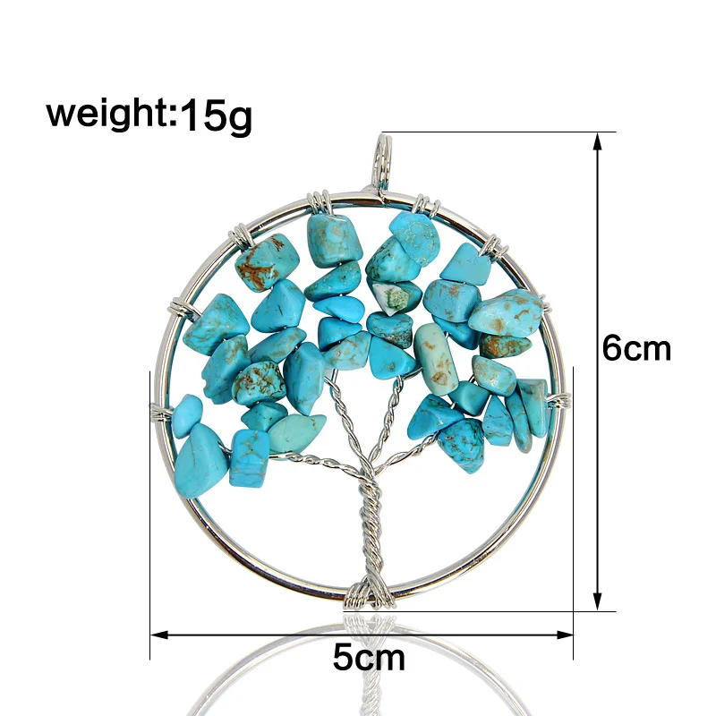 Модные 13 видов цветов радуги 7 Чакра Дерево жизни Подвески ожерелье s натуральный