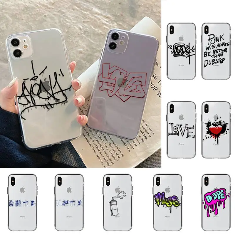 

Funny Graffiti Phone Case for iphone 13 6 6S 7 8 Plus X 5S SE 2020 XR 11 12 pro XS MAX Cover