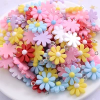 182228mm 10pcslot cute sun flower shape acrylic beads charm pendants for diy jewelry making necklace key chains accessories