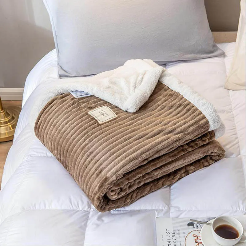 Утепленное Коралловое Флисовое одеяло А-силуэта Фланелевое B-боковое