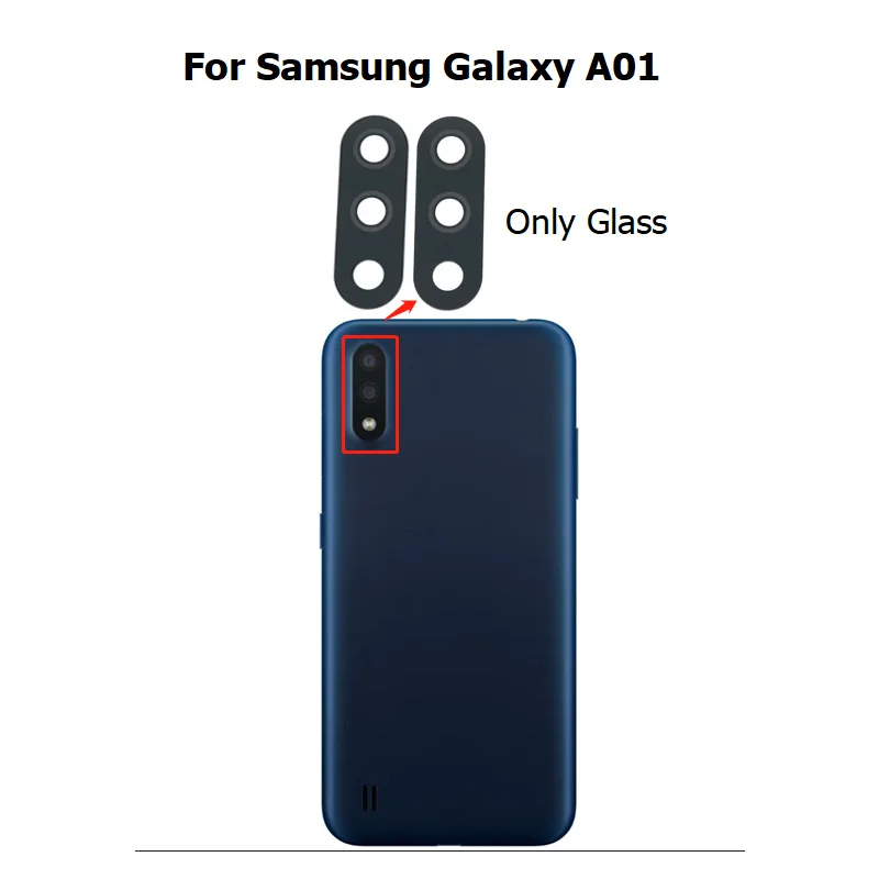 

10Pcs New For Samsung Galaxy A01 Rear Back Camera Glass Len With Glue Sticker Adhesive Repair Parts