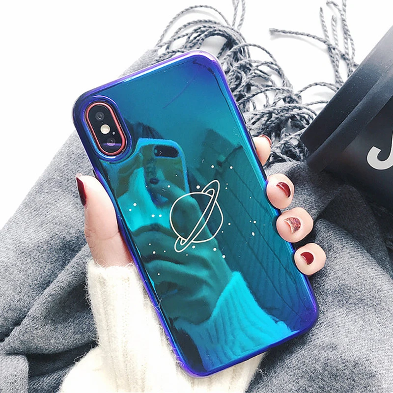 Глянцевый чехол SUYACS для iPhone XR XS Max 6 6S 7 8 Plus X Planet Night Sky мягкий накладка телефона