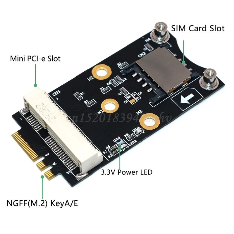 Mini PCI E к M.2 (NG FF) ключ A/E адаптер с слотом для sim карты WiFi WWAN LTE модуль 3G/4G чистая