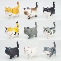 9pcsset kawaii simulation mini animals transparent colorful cat action figure toys boy girl ornaments anime decor