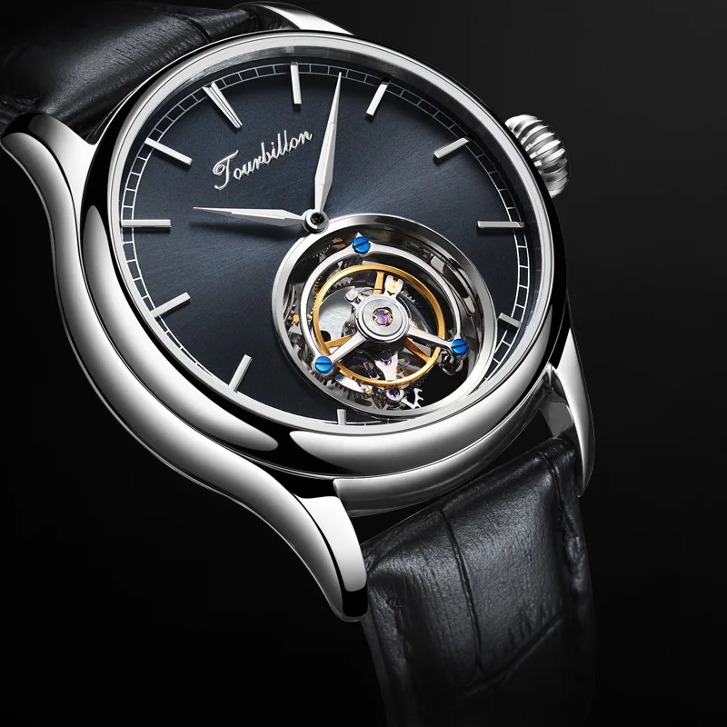 Топ бренд Kopeck для мужчин s Tourbillon часы Роскошные 24 к Натуральная кожа reloj Tourbillon hombre механические мужские часы montre